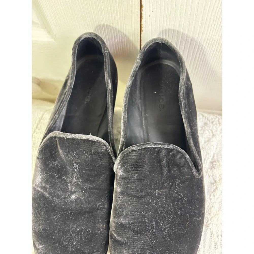 Vince Black Velvet Loafers Slip On Shoes Minimalist Comfort Casual 7‎